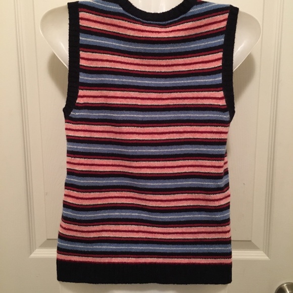 VINTAGE! ESPRIT! EUC! Striped Sweater Vest Tank S - Picture 8 of 16